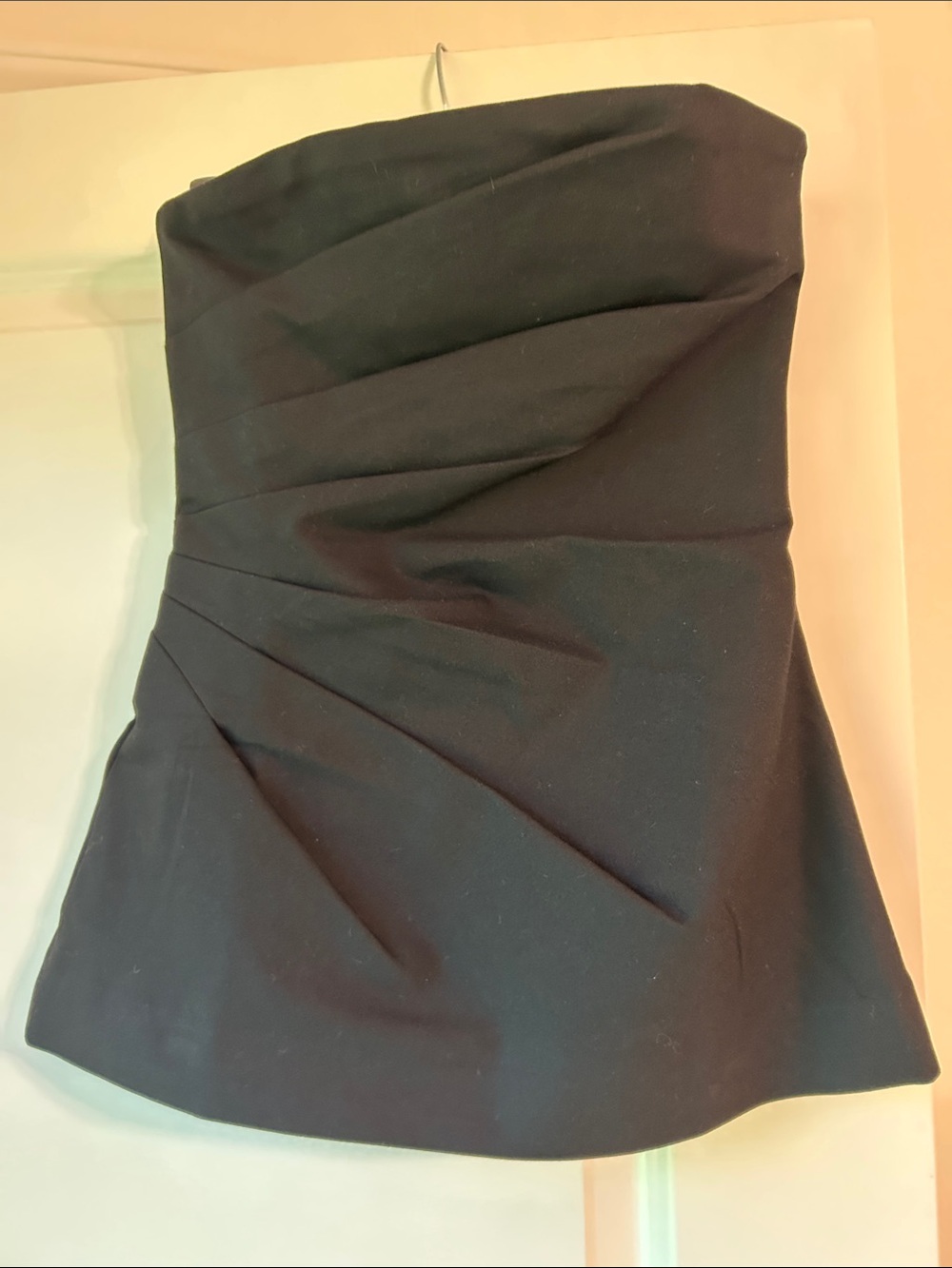 Banana Republic Black Strapless Pleated Blouse